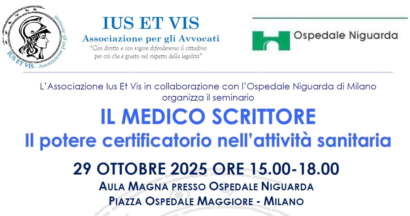Ius Et Vis a convegno all'Ospedale Niguarda Milano il 29/10/2025