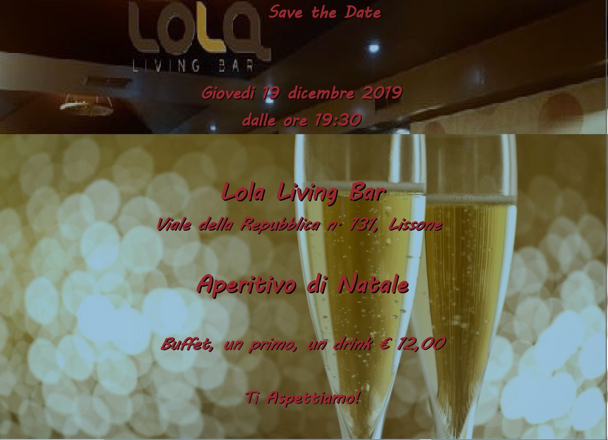 Aperitivo di Natale 19 Dicembre 2019 – “Lola Living” a Lissone