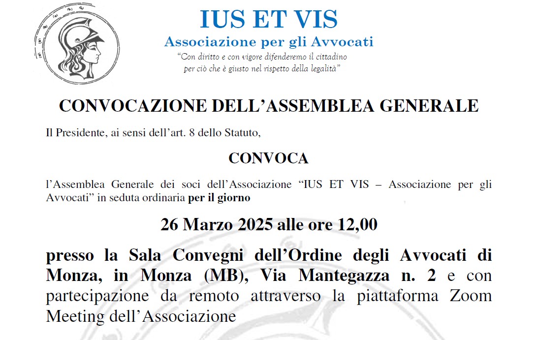 Esito Assemblea Generale Associazione del 26/03/2025